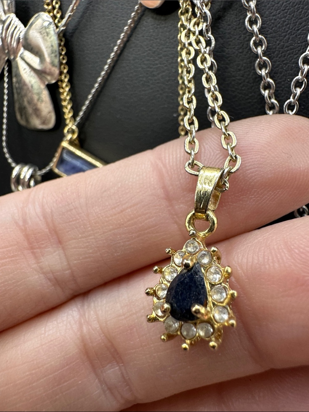 Dainty Necklace Jewelry Lot SAPPHIRE LAPIS PEARLS ROSE QUARTZ & More - Picture 8 of 15